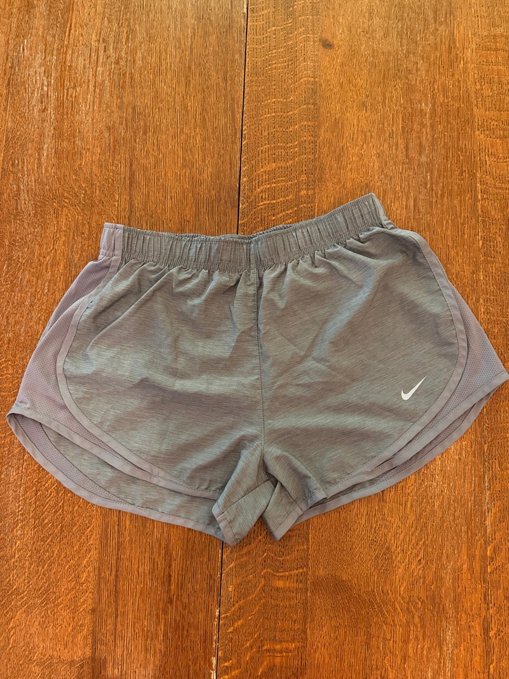 Nike Women’s Grey Athletic Shorts with White Swoosh